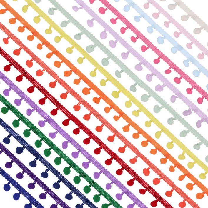 폴리에스터 플리츠 레이스 트리밍 그라데이션 색상 구슬 커튼 장식 DIY, 1개, 믹스 컬러 238