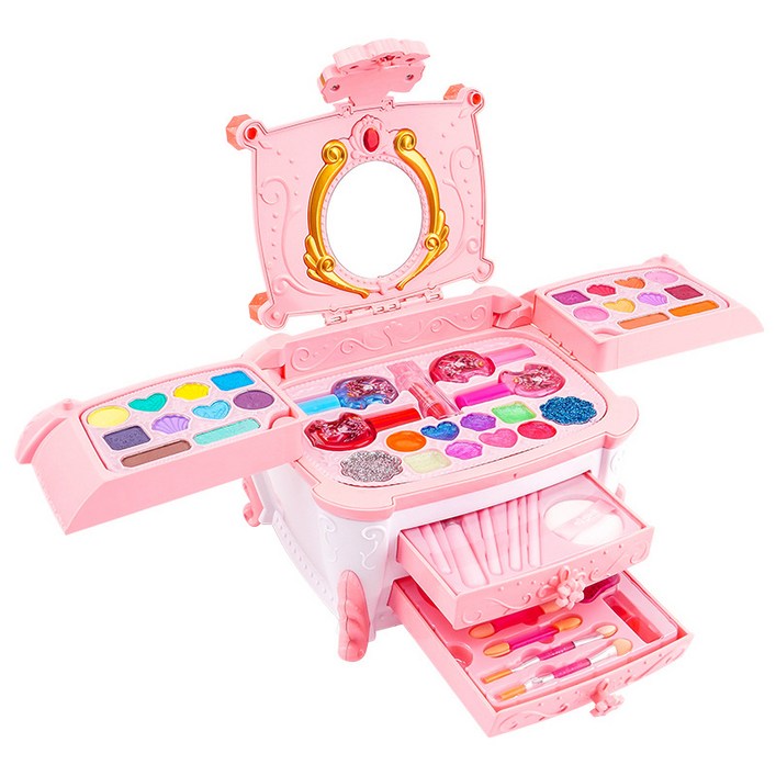 현대식 아동 메이크업 놀이 세트, 전문 아동 화장품 보물상자, 최적의 선물