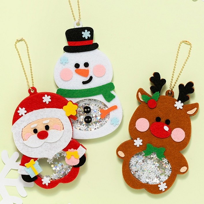 민화샵 펠트 크리스마스 쉐이커 만들기키트 펠트쉐이커 겨울놀이 체험재료 오너먼트 트리장식