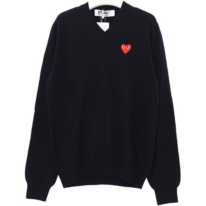 까르피꼼데가르송 P1N002 NAVY 울 니트