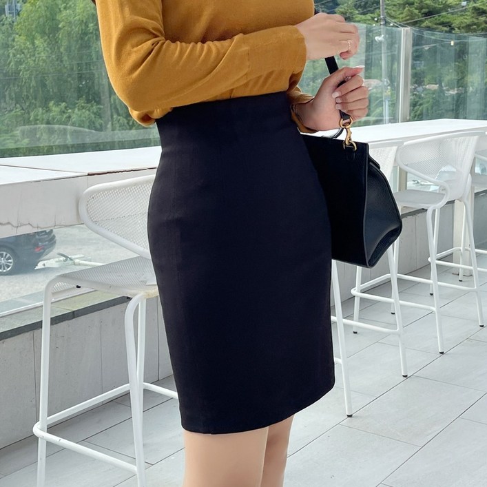 이푼아이 H라인 스판 뒤트임 롱 스커트 S3XL, 13COLOR 빅사이즈