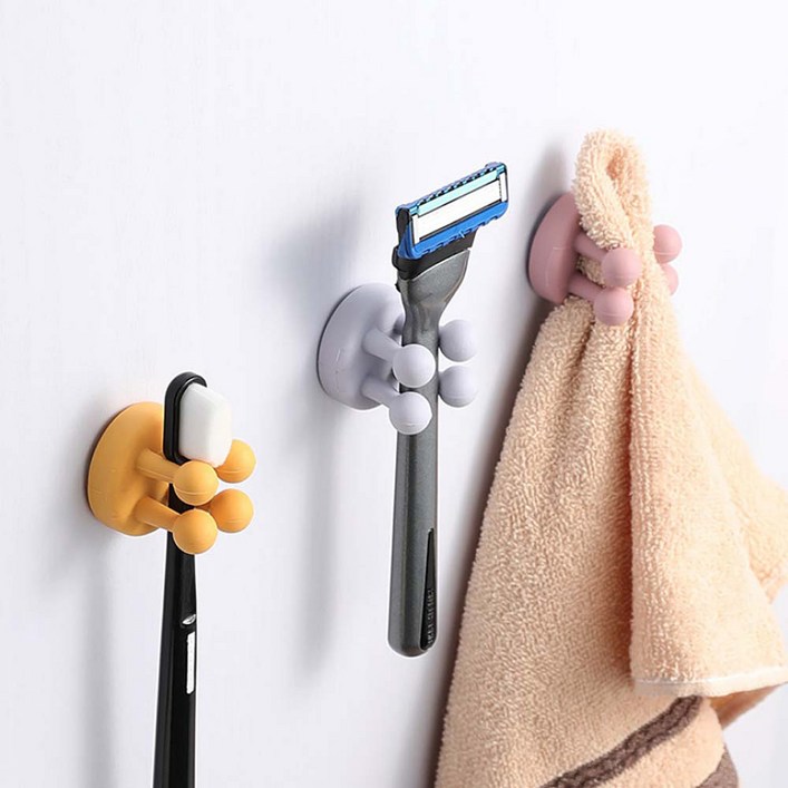 다용도 실리콘 칫솔 걸이 꽂이 치간 거치대 공중부양