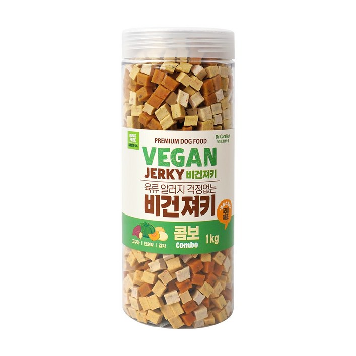 닥터케어누트 강아지 비건 져키 영양간식 육류알러지케어 대용량 4종, 1개, 1kg, 혼합맛(고구마/단호박/감자)