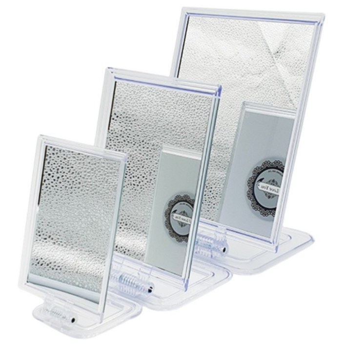 신사각 탁상 스탠드 거울 (소) - WHITE (10cm X 13cm) 국내생산