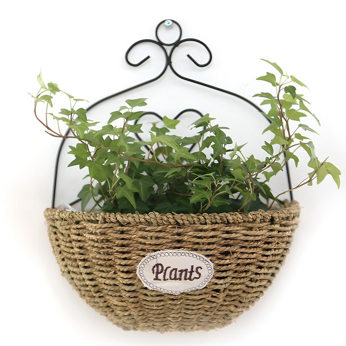 내일의공간 라탄 벽걸이 화분