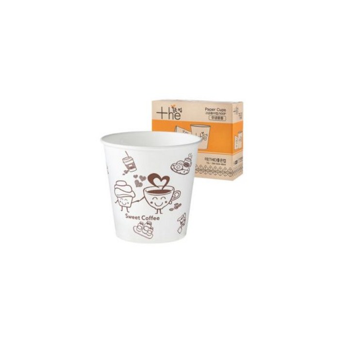 더좋은컵 고급 무형광 천연펄프 종이컵 스윗커피 184ml 500개입, 1개