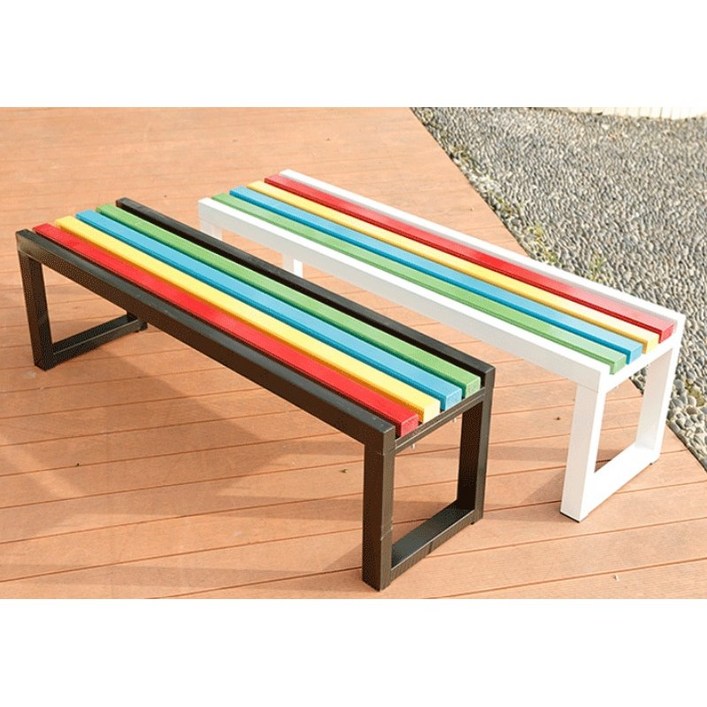 공원용 놀이터 운동장 야외용 야구장 흡연실 옥외용 파크 무지개 평의자 벤치 긴 의자 120cm, 블랙120cm