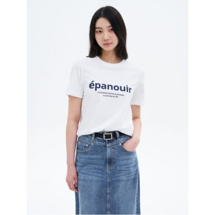 에잇세컨즈 심플 레터링 티셔츠  화이트 355342LY31
