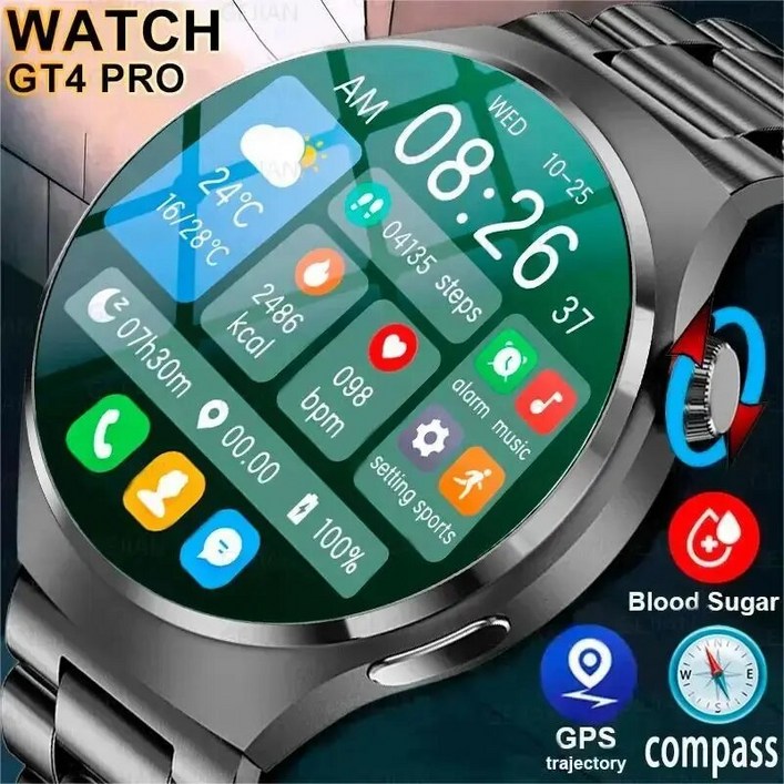 스마트워치 화웨이 GT4 프로 남성용 NFC GPS 추적기 AMOLED 466466 HD 화면 심박수 블루투스 통화 IP68