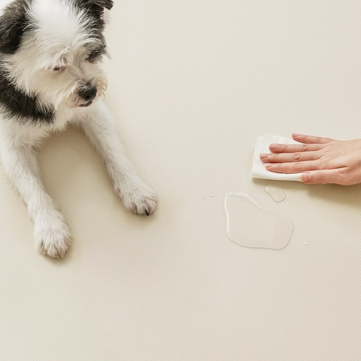 하개랩 강아지 논슬립 방수 무독성 TPU 대형 롤매트, 1개, 샌드베이지