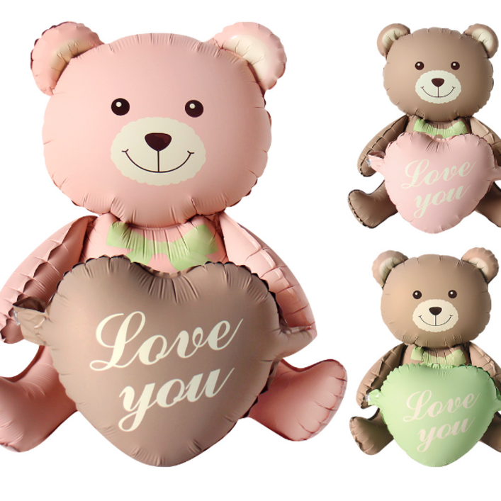 생일 프로포즈 무광 곰돌이 풍선 3종, 1개