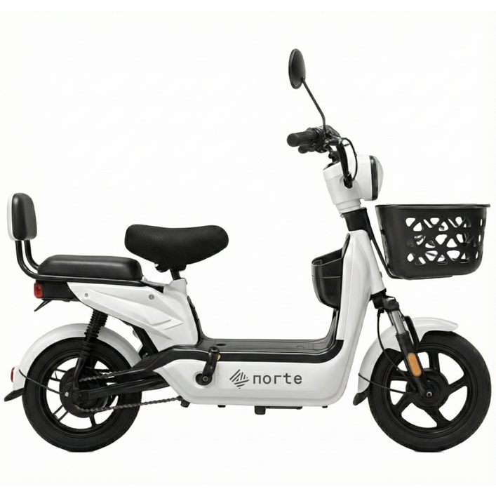 전동 스쿠터 전기 자전거 팻바이크 성인용 출퇴근 미니벨로, 화이트, 스틸