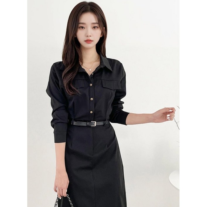 와이스토리 여자 클래식 롱원피스 하객룩 벨트포함