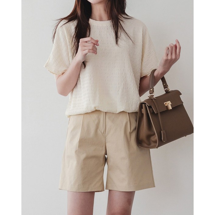 썸머 쿨링 가오리핏 반팔티 여름 루즈핏 반팔티 링클 쿨소재 반팔 블라우스