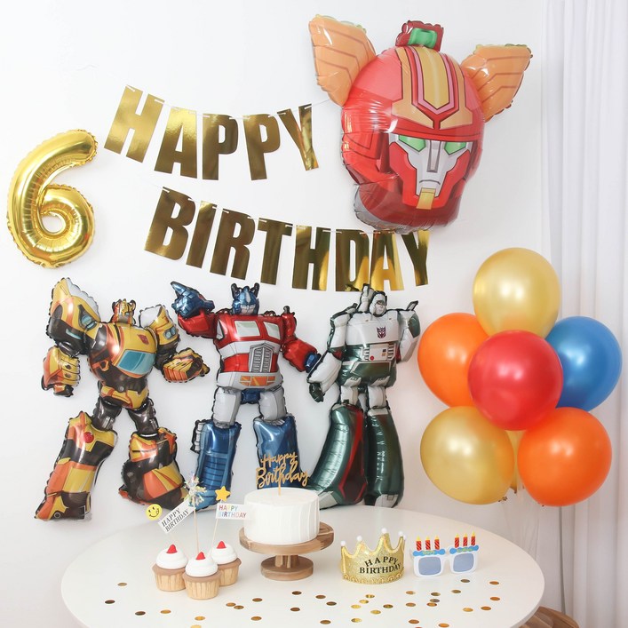 헬로 카봇 로봇 풍선 생일파티세트