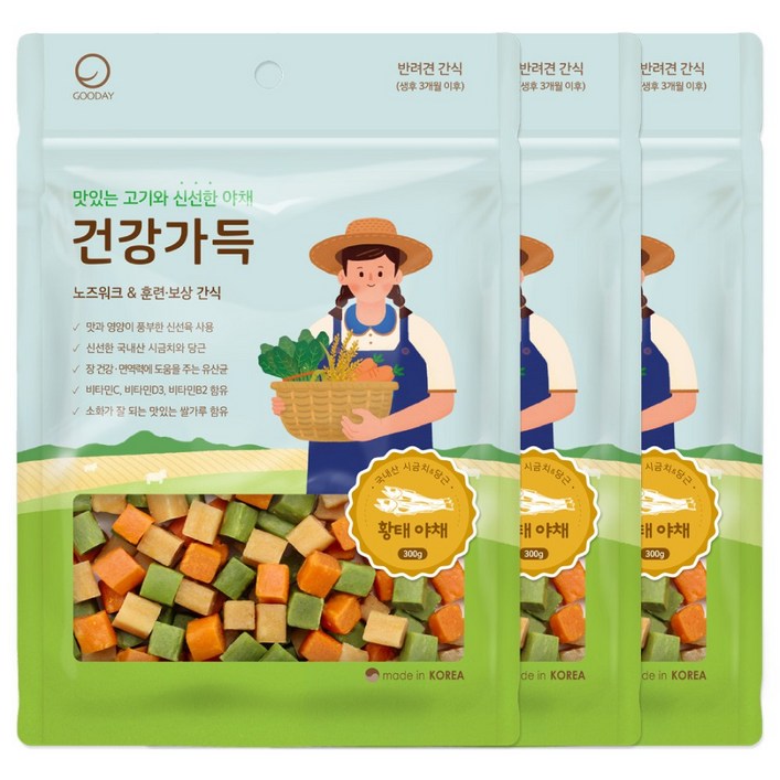 굿데이 강아지 건강가득 간식 300g 굿데이 강아지 건강가득 간식 300g