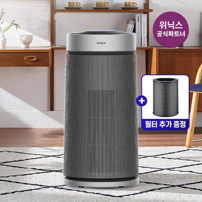 [공식인증점] 위닉스 공기청정기 타워프라임 플러스 실버+필터세트 증정 ATTM115-MSK+S(KR)
