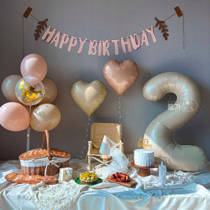 두돌생일상 아기 두돌 생일 풍선 세트 파티용품