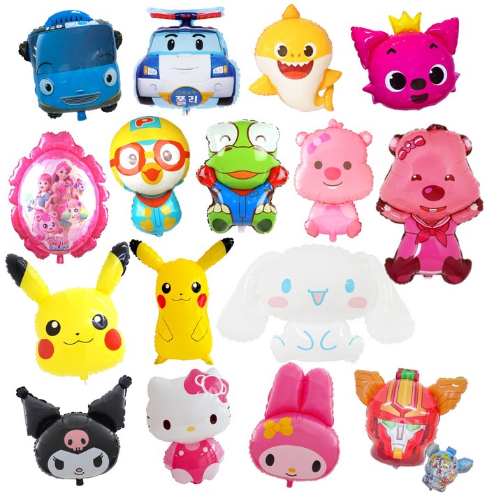 쏙쏙마켓 캐릭터 슈퍼쉐입 은박풍선 생일파티용품 16종, 1개, 피카츄 전신