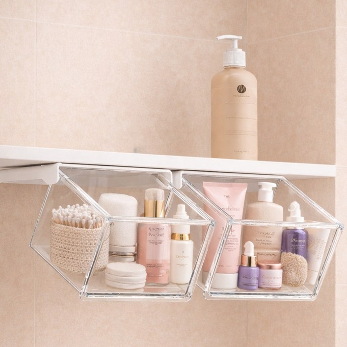 슬기온 부착식 히든 슬라이딩 오픈 수납 서랍