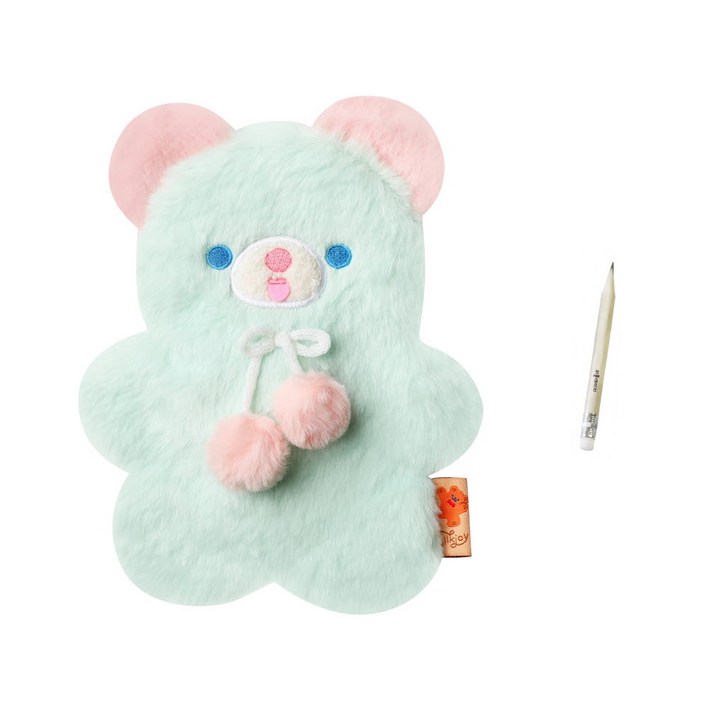 [리틀데이지] 귀여운 파스텔 곰돌이 인형 봉제필통 파우치 + 리틀데이지 몽당연필