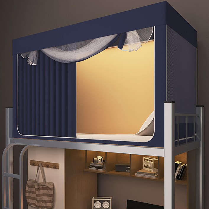 시스슈 싱글침대 커튼 사계절 난방텐트 사각모기장 일체형 침실 1인용 암막커튼실내 텐트