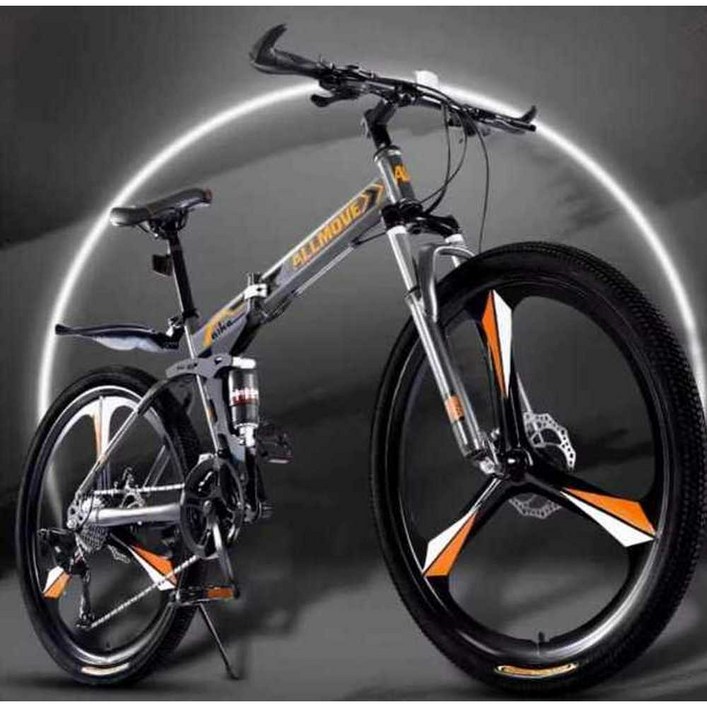 접이식 산악용 자전거 바퀴 큰 광폭 큰, 블랙 레드 21단 24인치