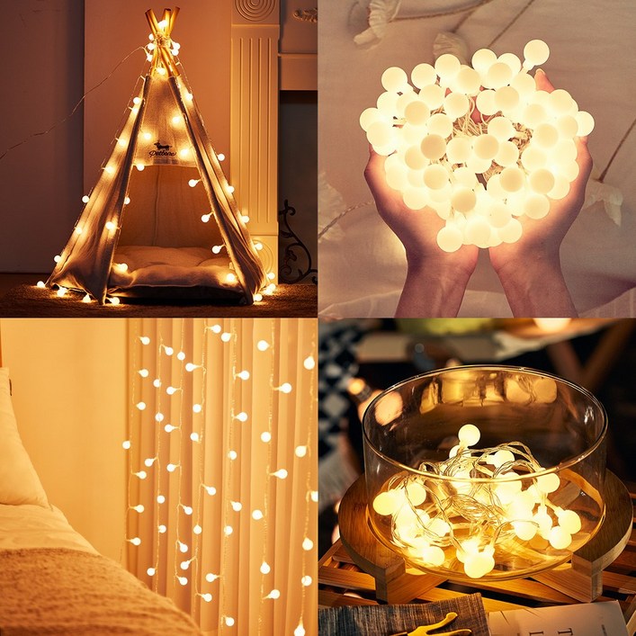 캠핑투데이 앵두전구 50구 5M 캠핑전구 LED 줄전구