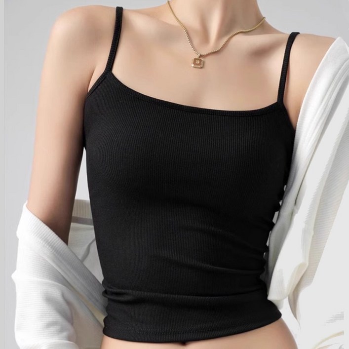 아루아 여성용 스판 골지 끈나시 3p