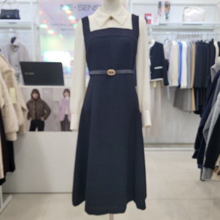 미센스 김천구미모다점 옵션벨트소매배색A라인원피스MB59OPM182AKG