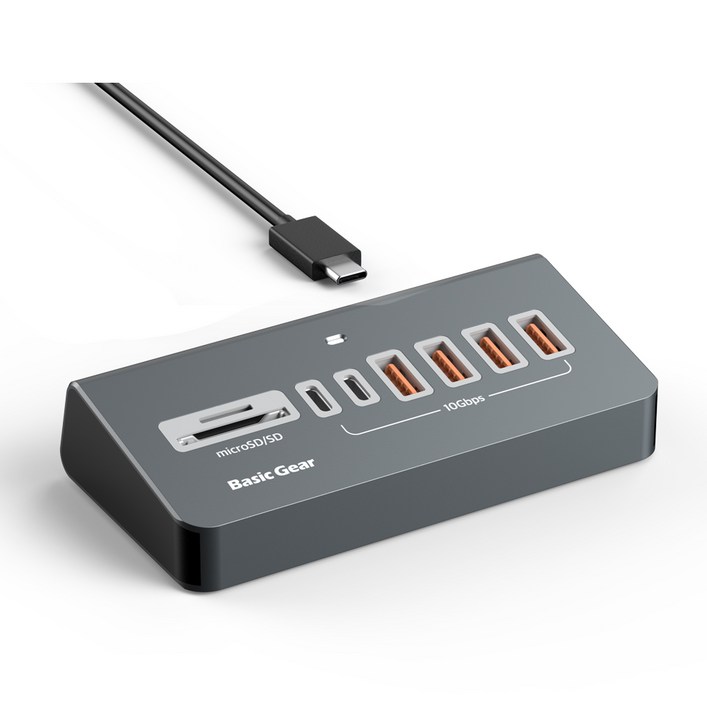 베이직기어 버티컬 8in1 C타입 10Gbps USB 멀티허브, 1개 베이직기어 버티컬 8in1 C타입 10Gbps USB 멀티허브, 1개
