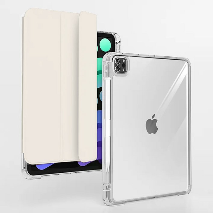 와이드 클리어 아이패드 슬라이드 세로거치 고광택 투명케이스 아이패드 7 8 9 10 에어 6 5 4 프로11 프로13 12 호환 애플펜슬 충전 수납 홀더