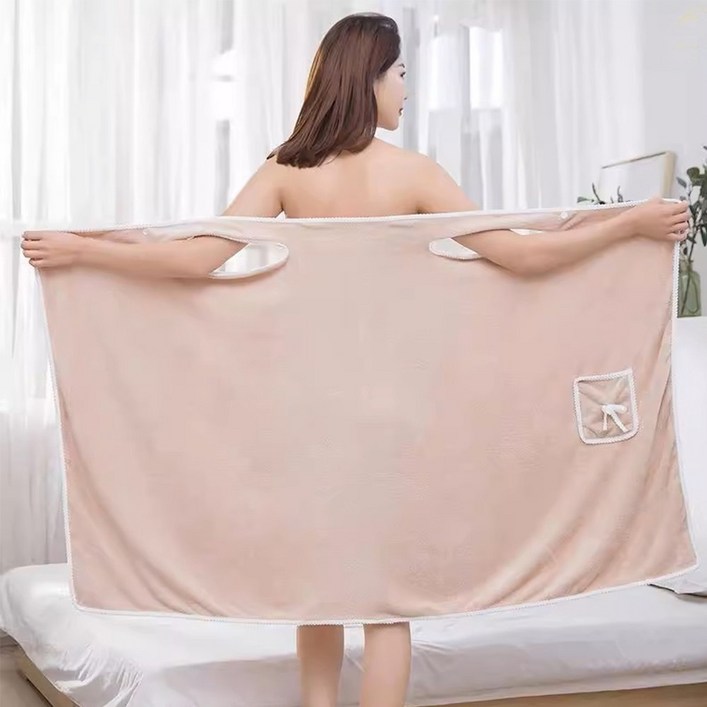 넥스트엣지 1+1 편하게 쓸수있는 원피스 샤워가운 목욕 타월 수건