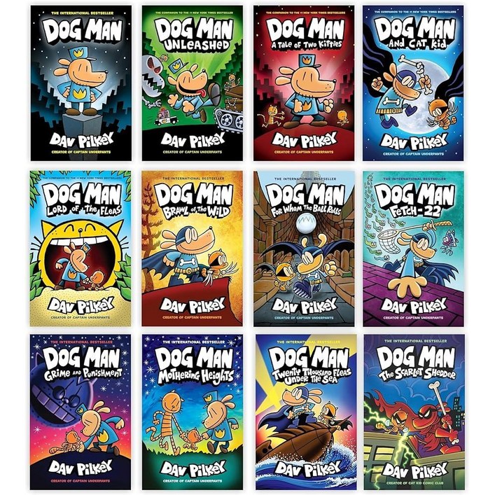 Dogman Series 112 Complete Books Set by Dav Pilkey hardcover