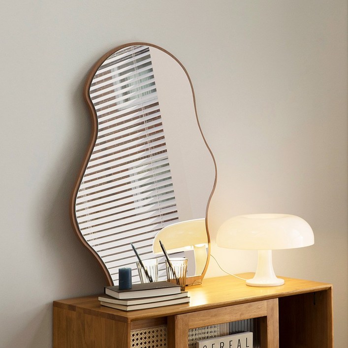 무료배송 파로마 마티니 비정형 탁상거울 웨이브 포토존거울, 메이플