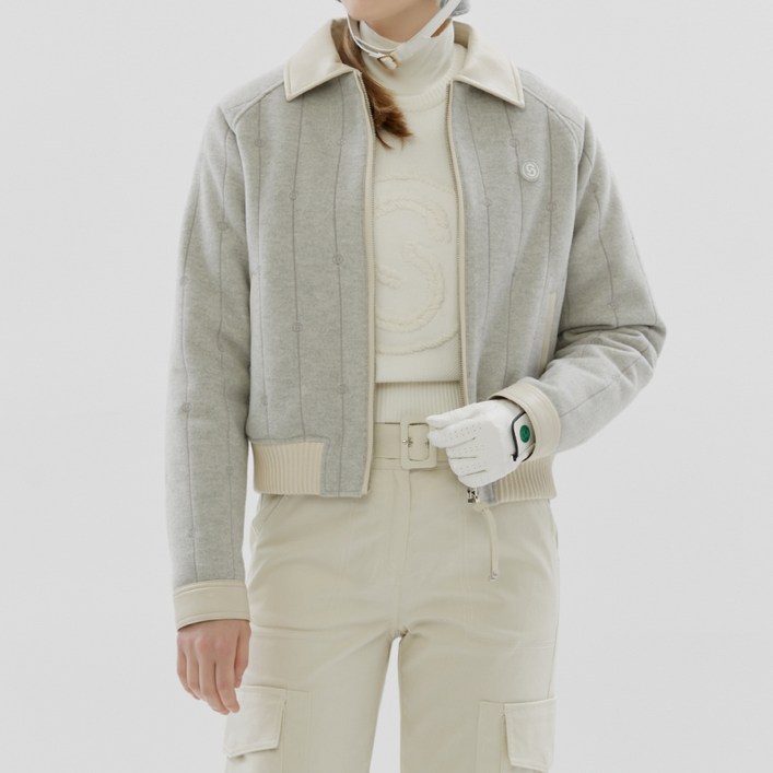 세인트나인 여성 올 오버 울 자켓 LIGHT MELANGE GREY