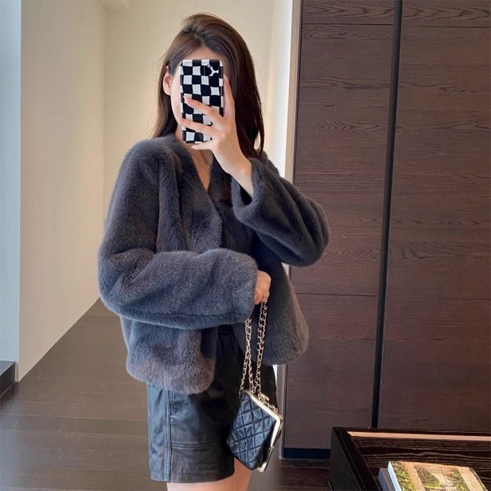 여성 겨울코트 무지 반코트 털 하프코트 따뜻한 코트