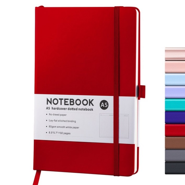 로이텀다이어리 A5 스케치북 스트랩 A6 노트북 및 저널 일기 쓰기 사무실 학교 용품, 19.Red+A5.