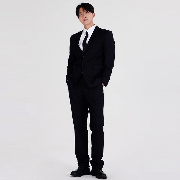 (대여)네이비 블랙 남자 긴팔 면접정장 세트