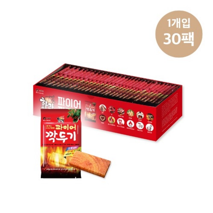 캠핑 바베큐 화로대 장작 숯 점화제 착화제 고체연료 불쏘시개 파이어깍두기 1개입30팩