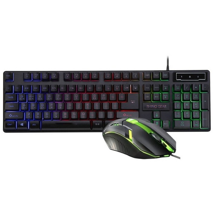 라이노기어 RGGMK100 게이밍 키보드 마우스 세트 유선 LED 백라이트