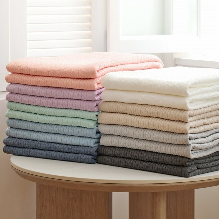 온도 60수 순면 피그먼트 줄누빔 이불 겸 패드 9color
