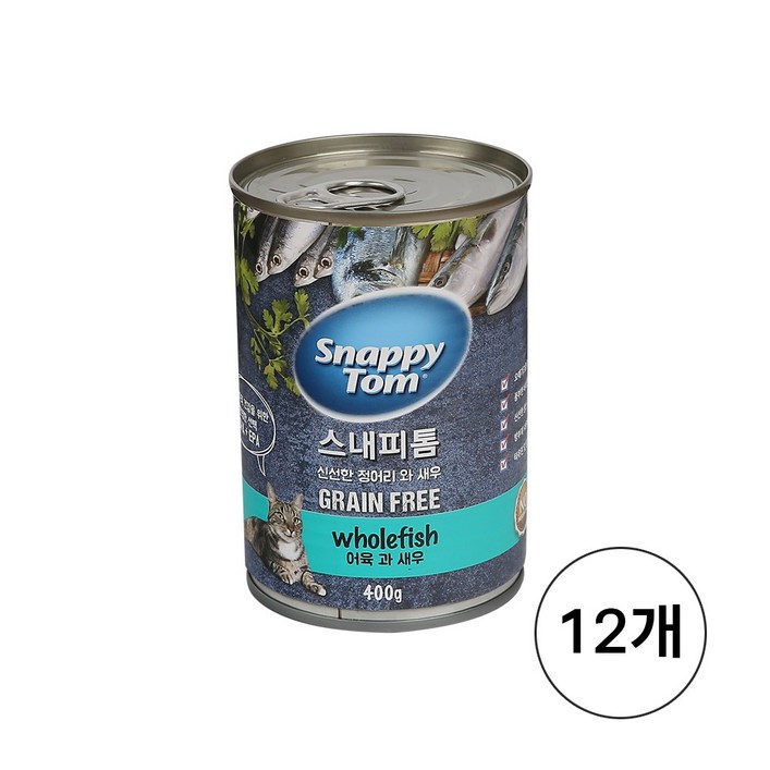 400g* 12개 스내피톰 캣 대용량 고양이 주식캔 습식사료 간식, 12개, 400g