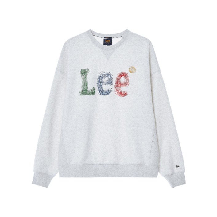 매장정품 LEE 스티치 자수 로고 맨투맨 라이트 그레이 LE2403CR05LG 156961