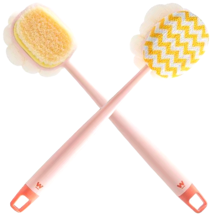 오피셜에이치 샤워 브러시,때밀이봉, 핑크, 1세트, 2개입