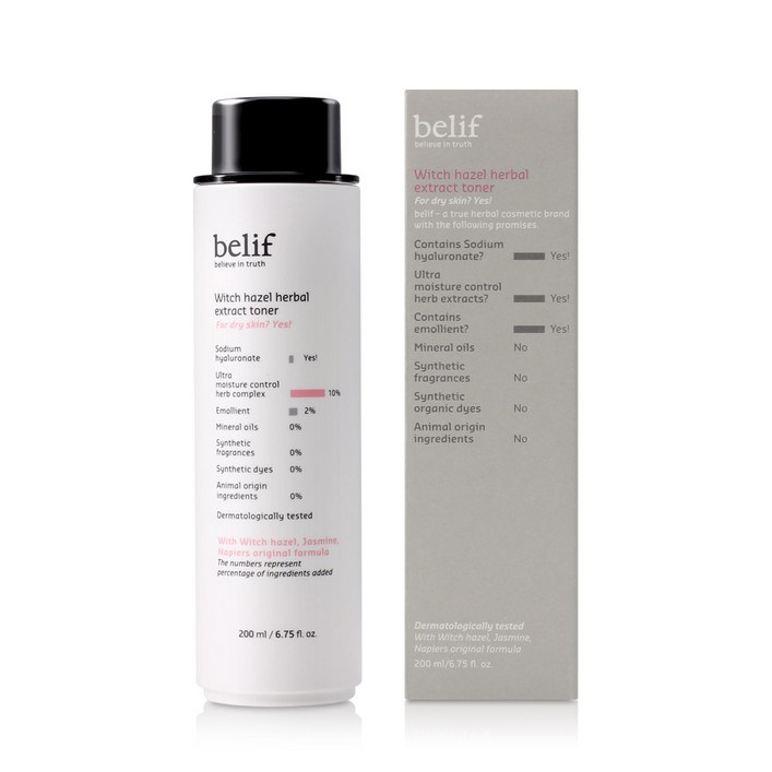 빌리프 위치헤이즐 허벌 익스트랙트 토너 건성 피부, 200ml, 1개