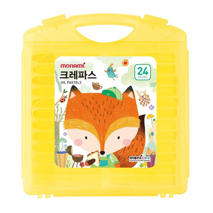 모나미 모니주 가방 크레파스 24색 옐로우