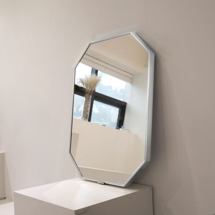 [브래그디자인] 무료배송 5mm 두꺼운 거울 450x600 팔각 거울 (화이트골드), 화이트골드