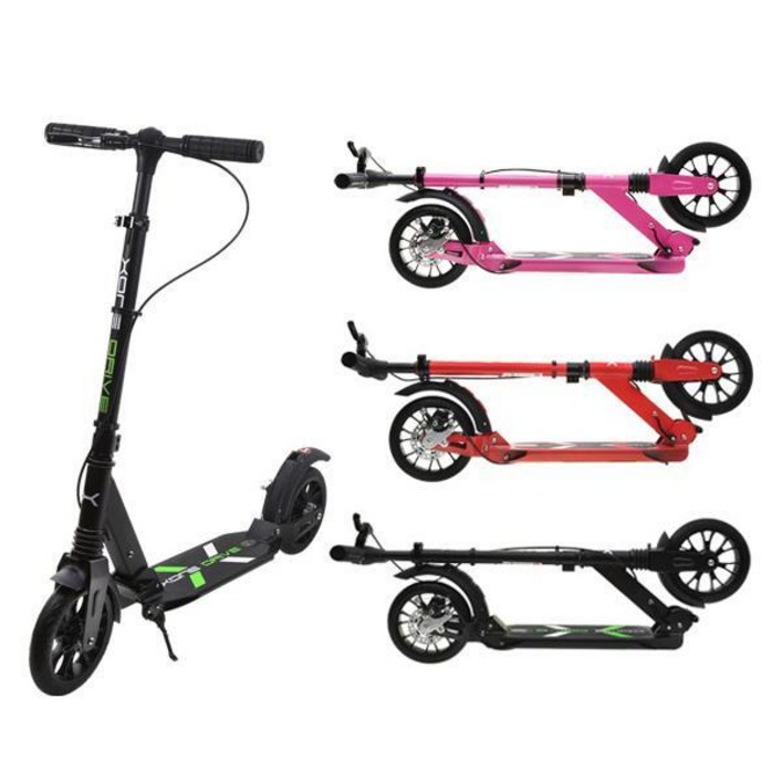 아동 주니어 킥보드 엑스원 드라이브2 XZ117 KC인증 3단계 높이조절 접이식 고강도프레임 KK, 핑크, 1개