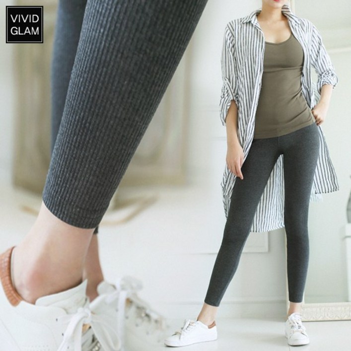 베이직 골지 10부 레깅스  빅사이즈 5577  프리미엄 도톰 코튼 원단  신축성 좋음